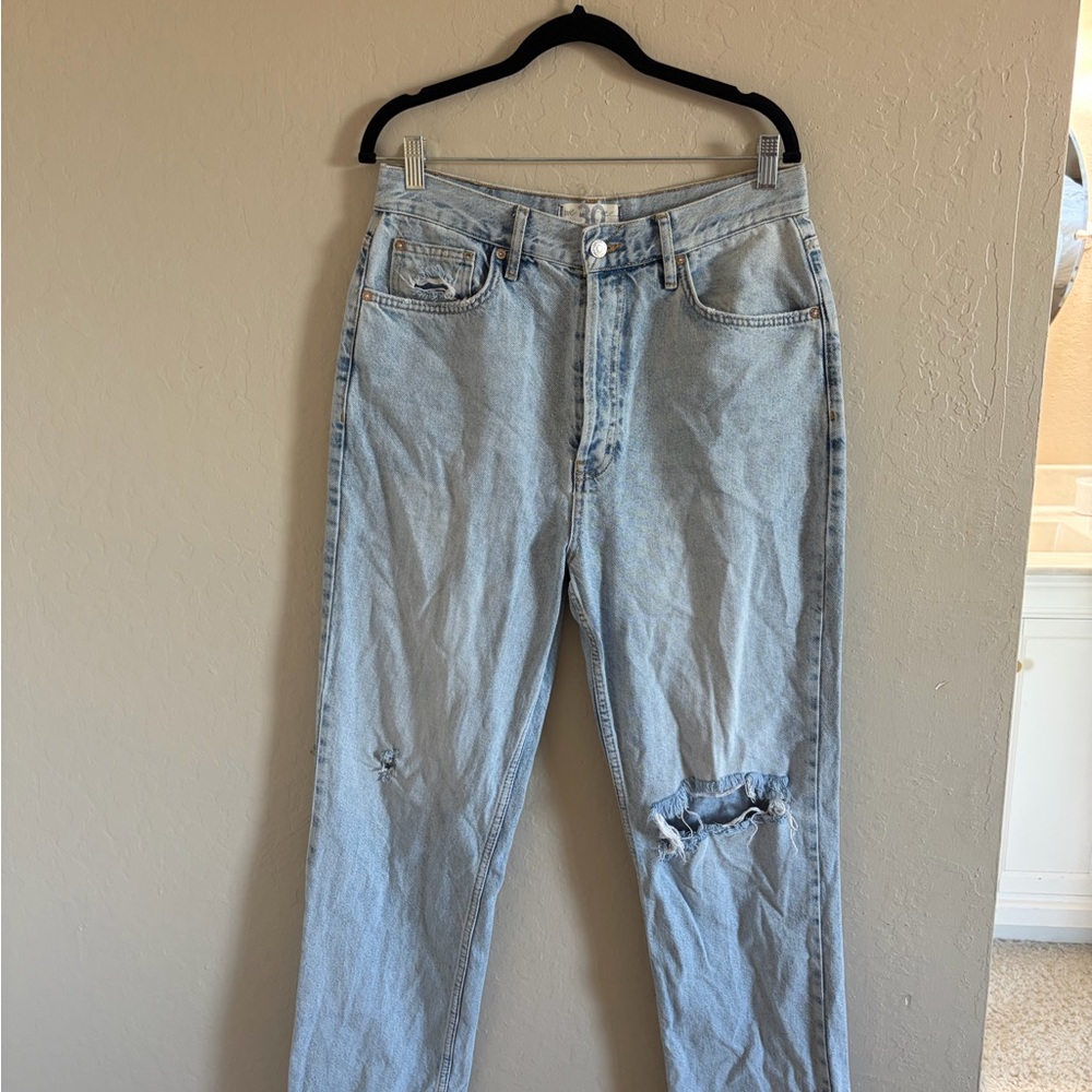 Free People Light Blue Straight Leg Jeans
